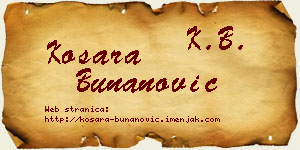 Kosara Bunanović vizit kartica